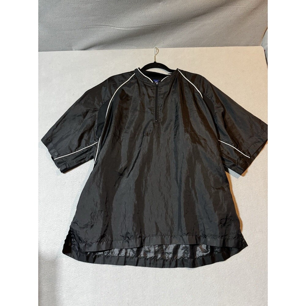 Mizuno 1/4 Zip Shirt Men's Size XL BLACK Vented Short Sleeve Nylon Baseball